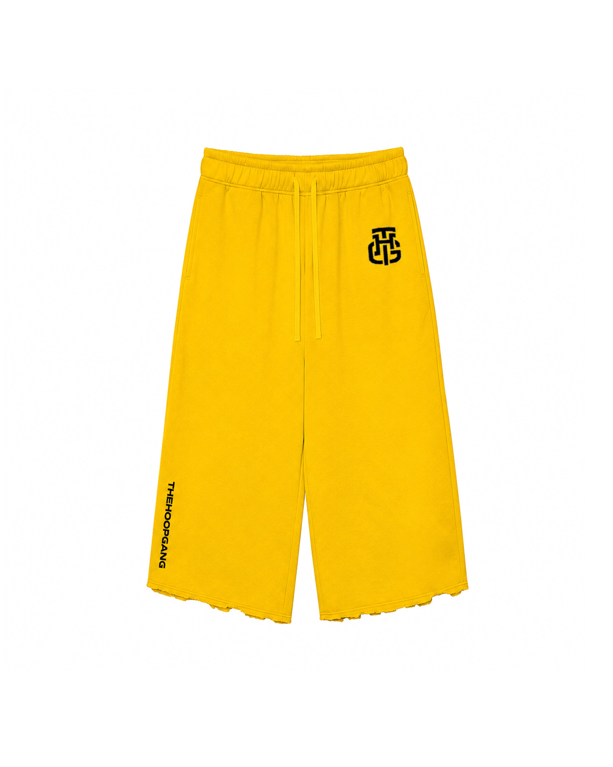 THG Yellow Cropped Sweatpants flatlay