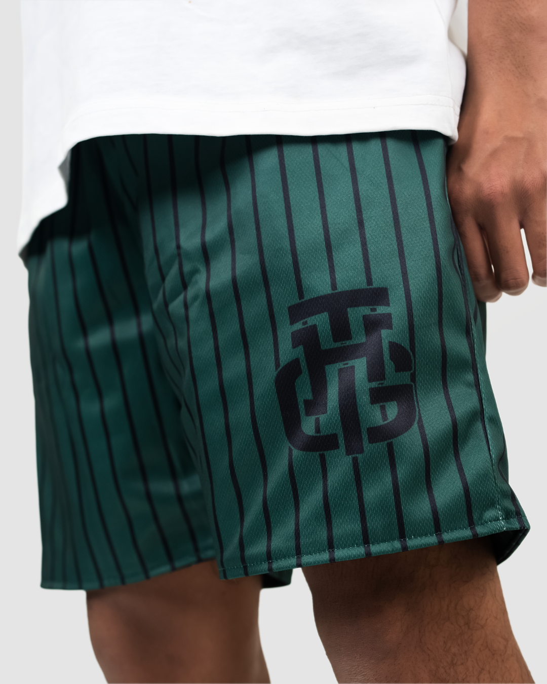 GREEN AND BLACK SHORTS