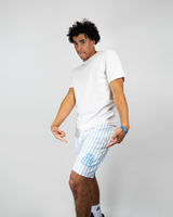 WHITE AND BLUE SHORTS