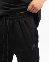 BASIC BLACK CROPPED SWEATPANTS