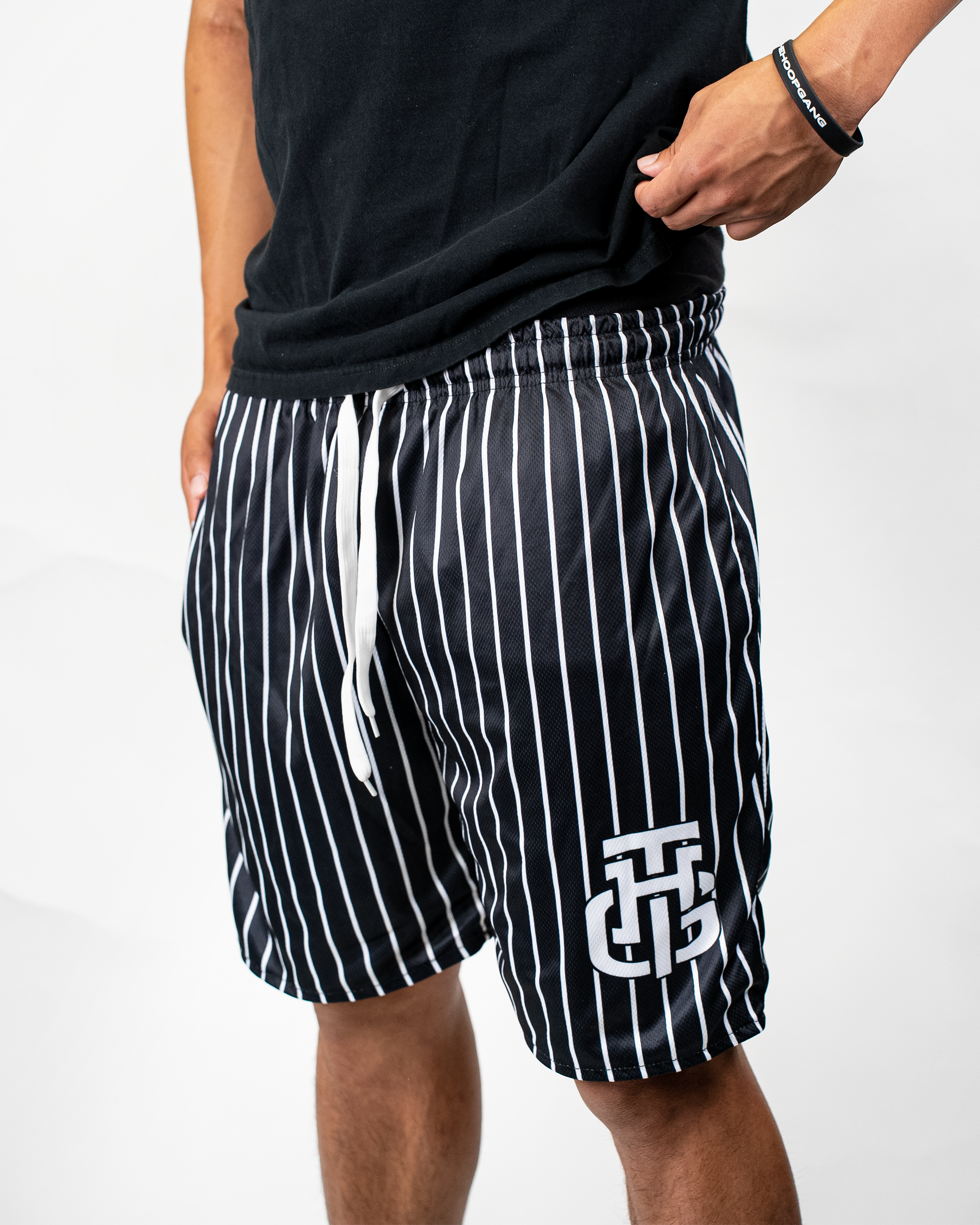 BLACK AND WHITE SHORTS