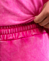 PINK WASH CROPPED SWEATPANTS