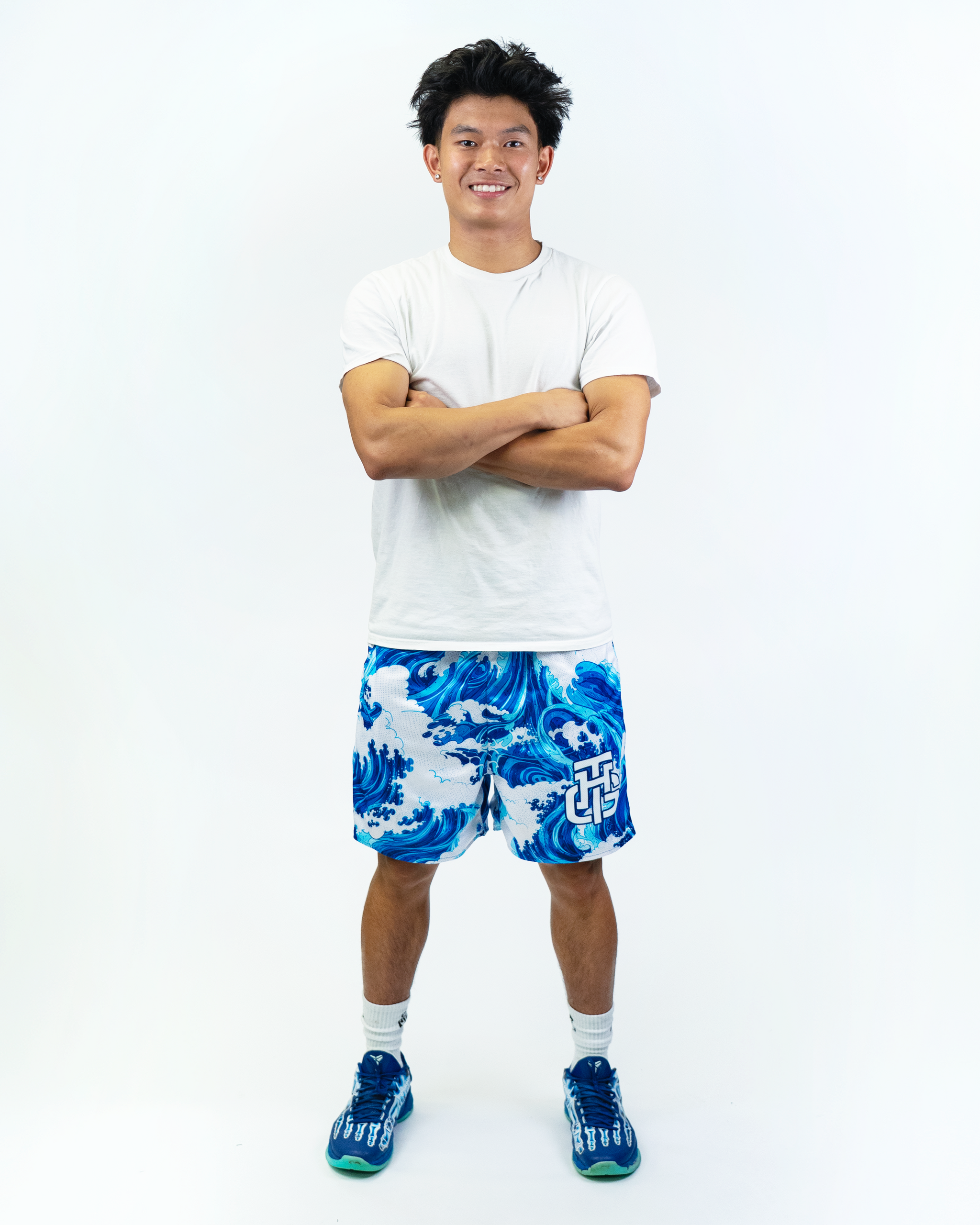 BLACK AND BLUE TSUNAMI SHORTS