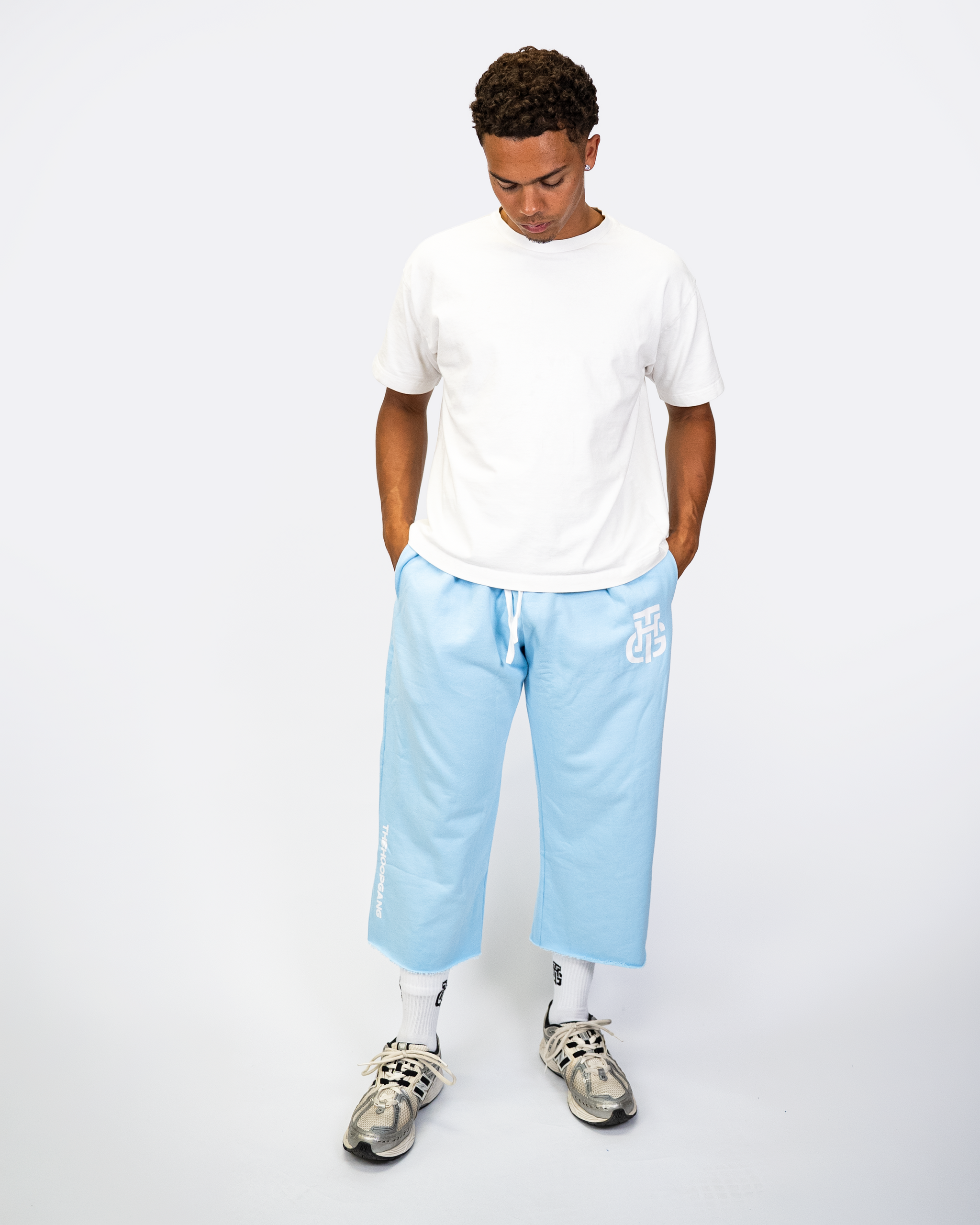 THG LIGHT BLUE CROPPED SWEATPANTS