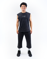 BLACK WASH SLEEVELESS SHIRT