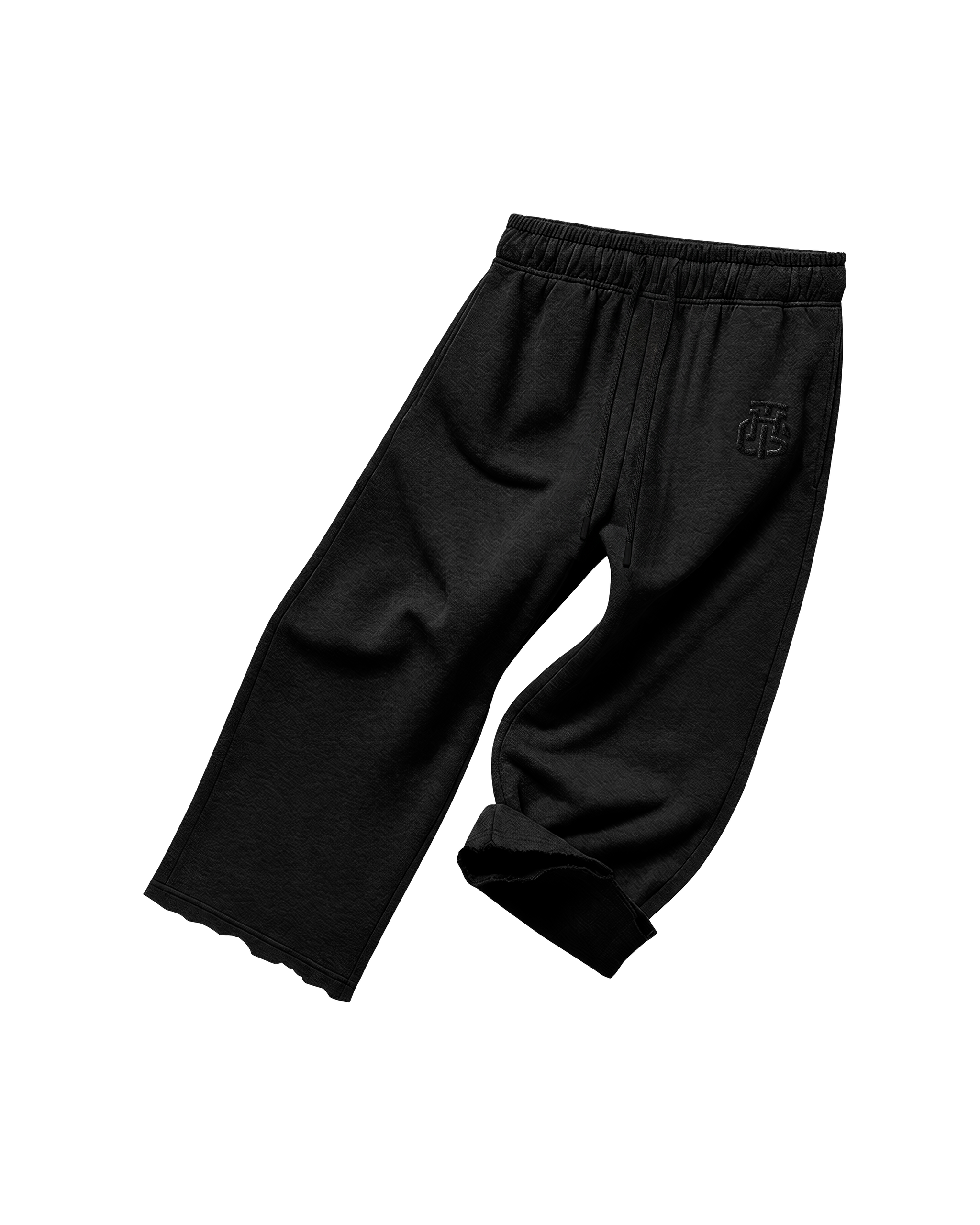 BASIC BLACK CROPPED SWEATPANTS