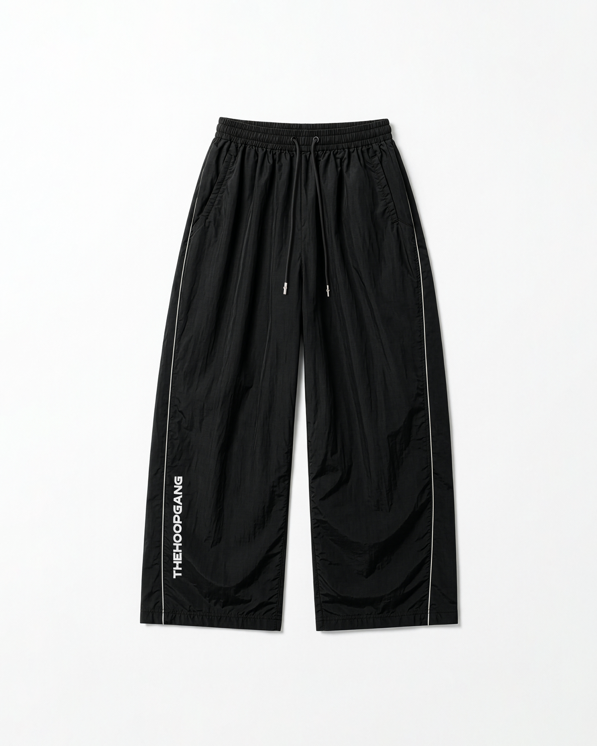 BLACK CROPPED TRACKPANTS