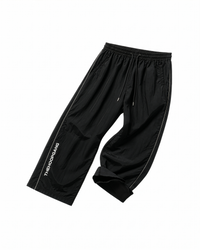 BLACK CROPPED TRACKPANTS
