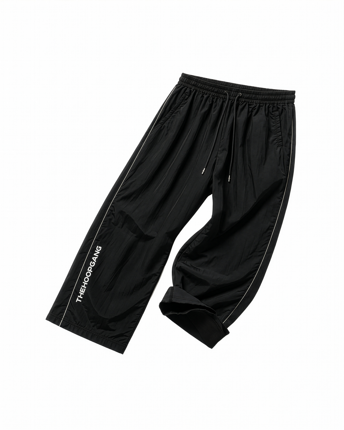 BLACK CROPPED TRACKPANTS