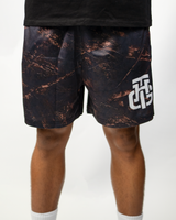 Dark Camo Shorts, front close-up