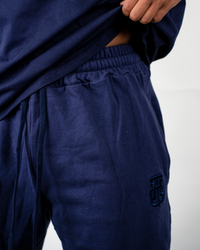 BASIC DARK BLUE CROPPED SWEATPANTS