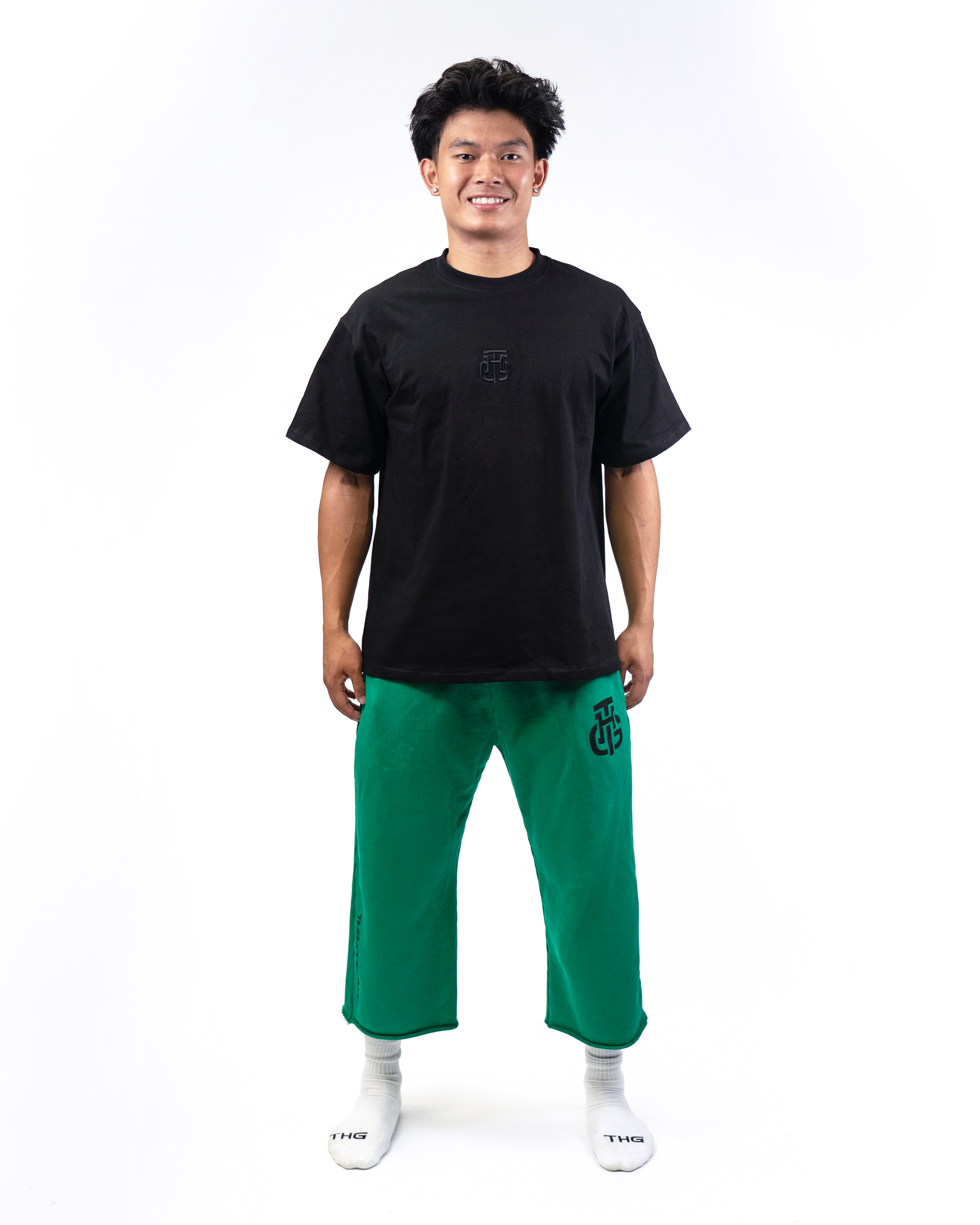 THG GREEN CROPPED SWEATPANTS