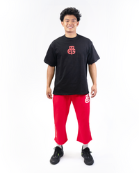 THG RED CROPPED SWEATPANTS