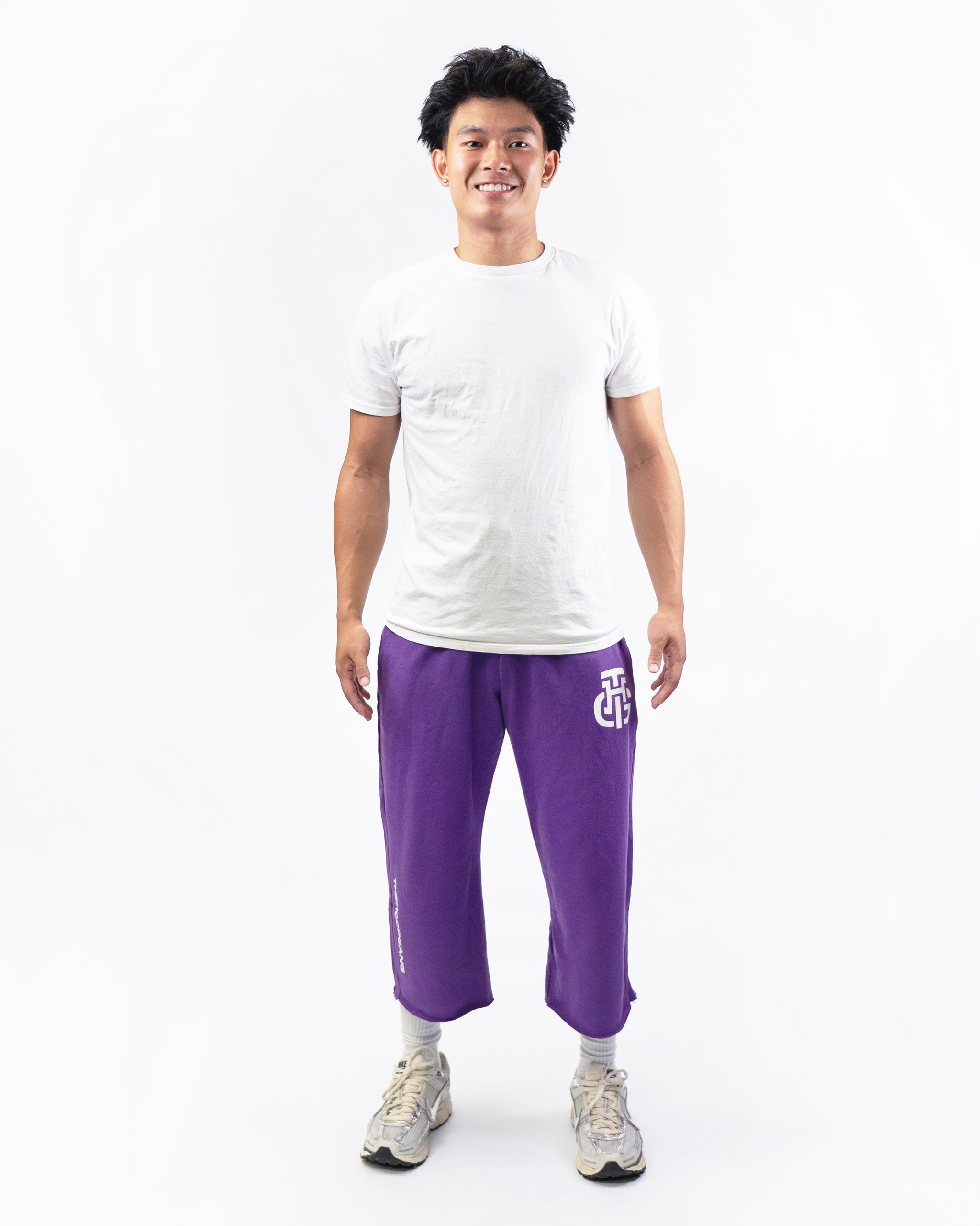THG PURPLE CROPPED SWEATPANTS