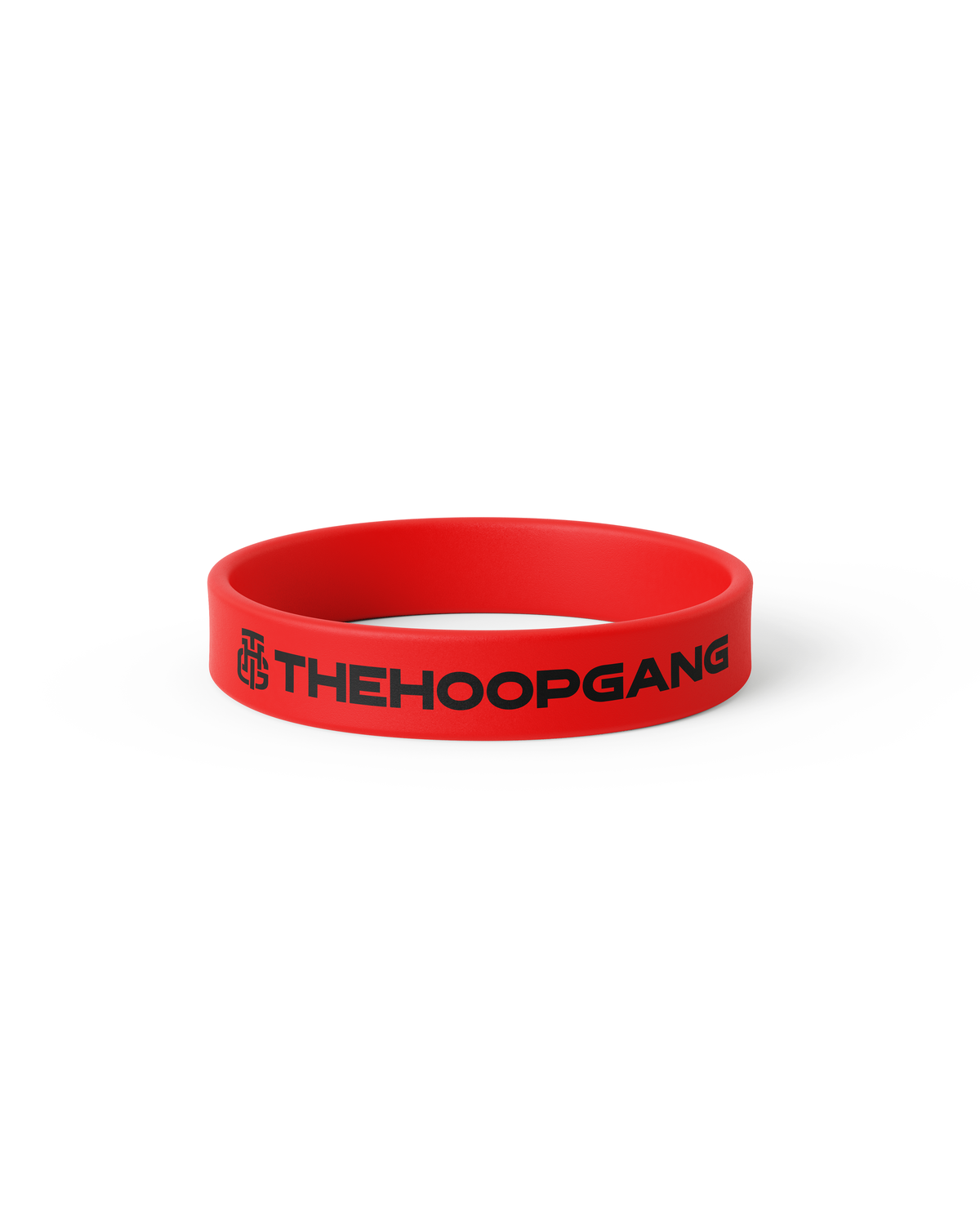 Red Basic wristband with black THEHOOPGANG logo