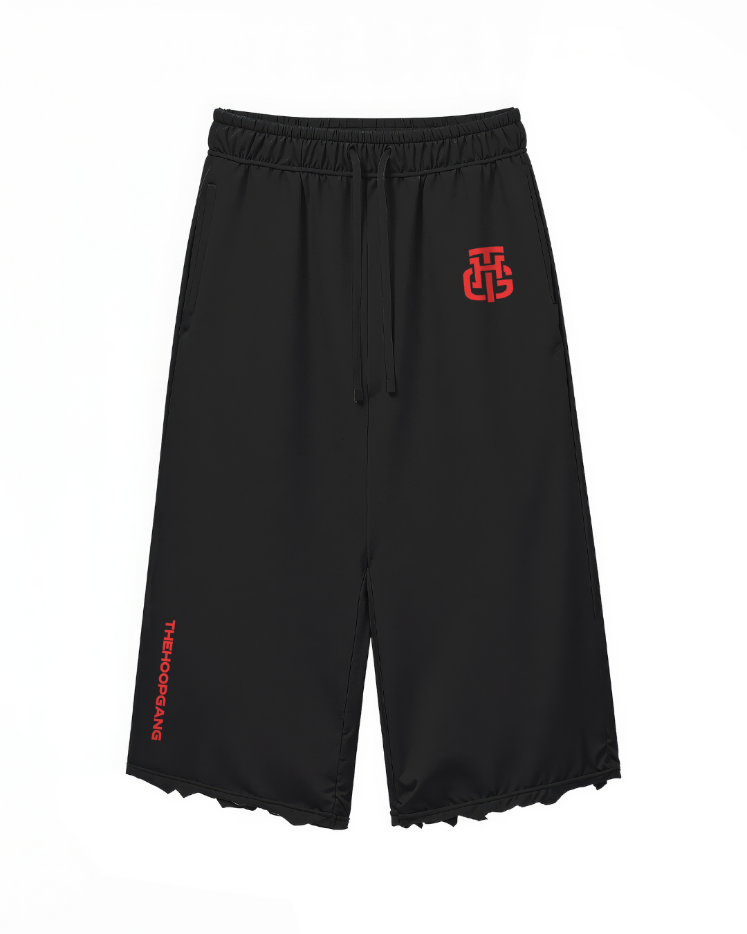 THG RED AND BLACK CROPPED SWEATPANTS