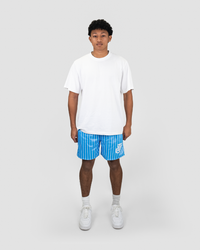 WHITE AND BLUE SHORTS