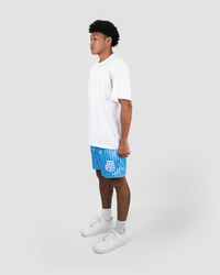 WHITE AND BLUE SHORTS