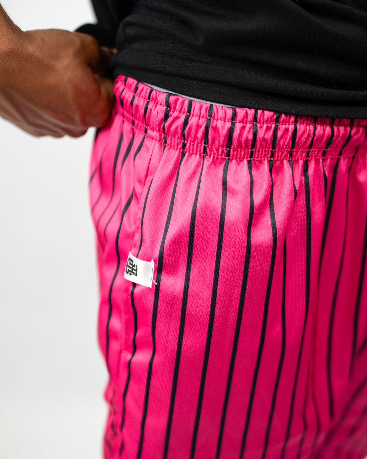 PINK AND BLACK REVERSIBLE SHORTS