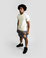 STATIC YELLOW AND BLUE SHORTS