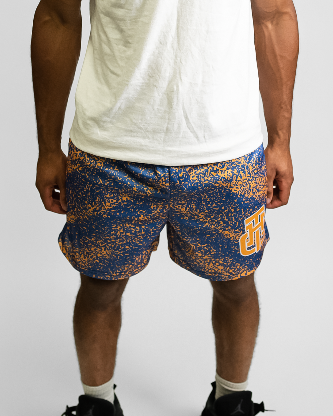 STATIC YELLOW AND BLUE SHORTS