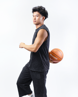 BLACK WASH CROPPED SWEATPANTS