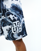 BLACK AND BLUE TSUNAMI SHORTS