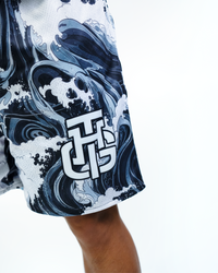 BLACK AND BLUE TSUNAMI SHORTS