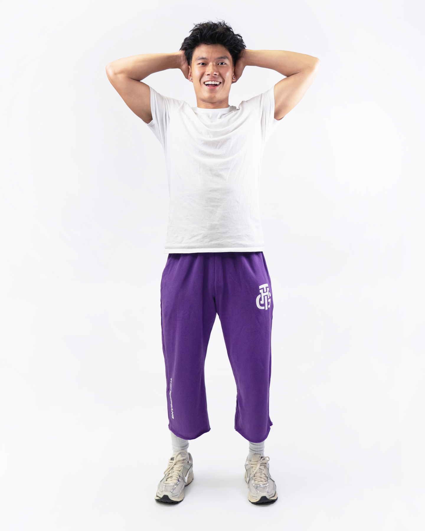 THG PURPLE CROPPED SWEATPANTS