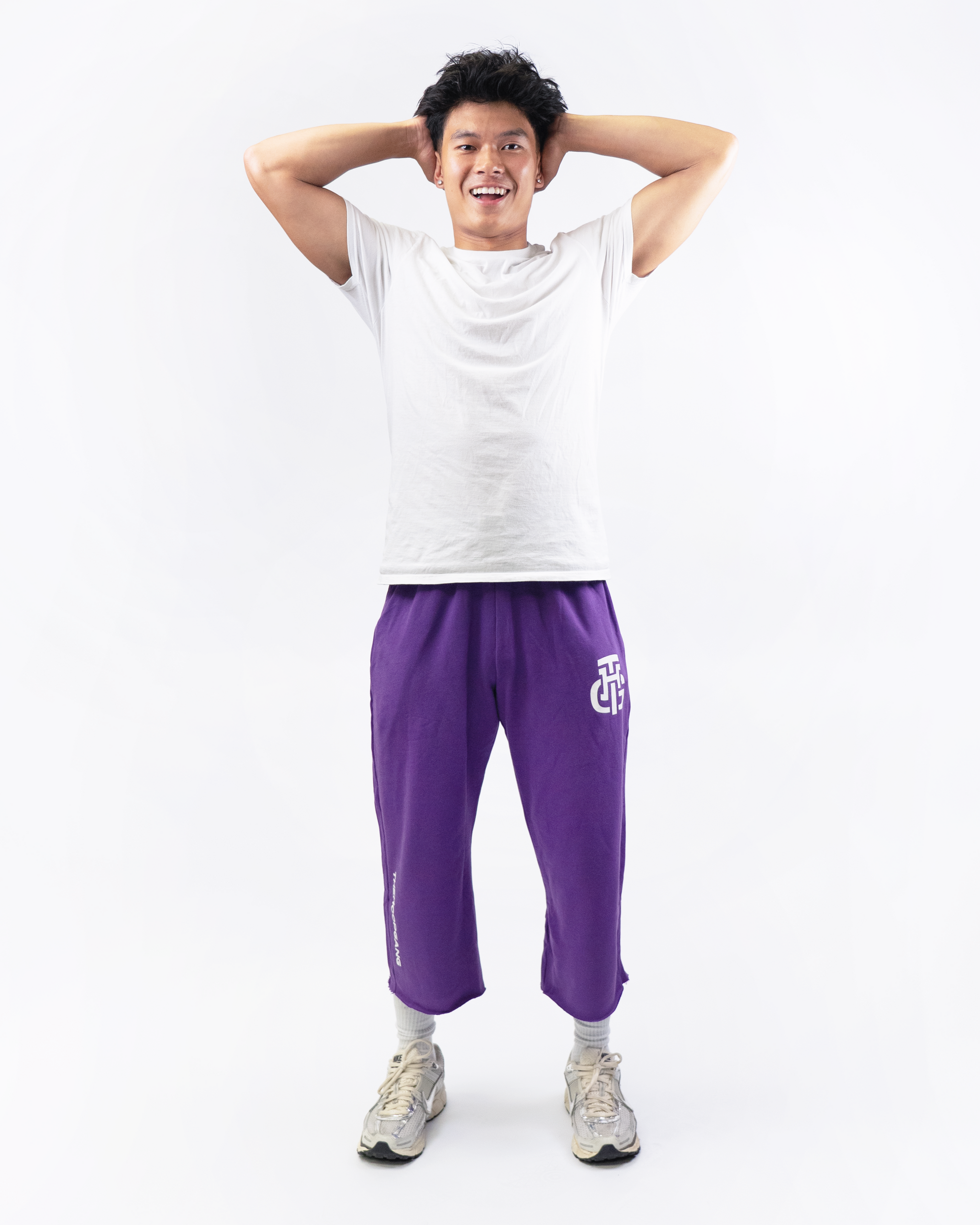 THG PURPLE CROPPED SWEATPANTS