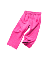 PINK WASH CROPPED SWEATPANTS