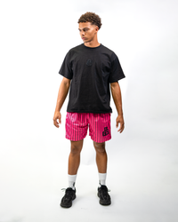 PINK AND BLACK REVERSIBLE SHORTS