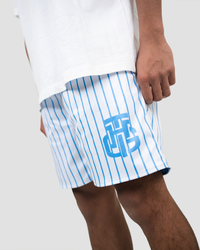 WHITE AND BLUE SHORTS