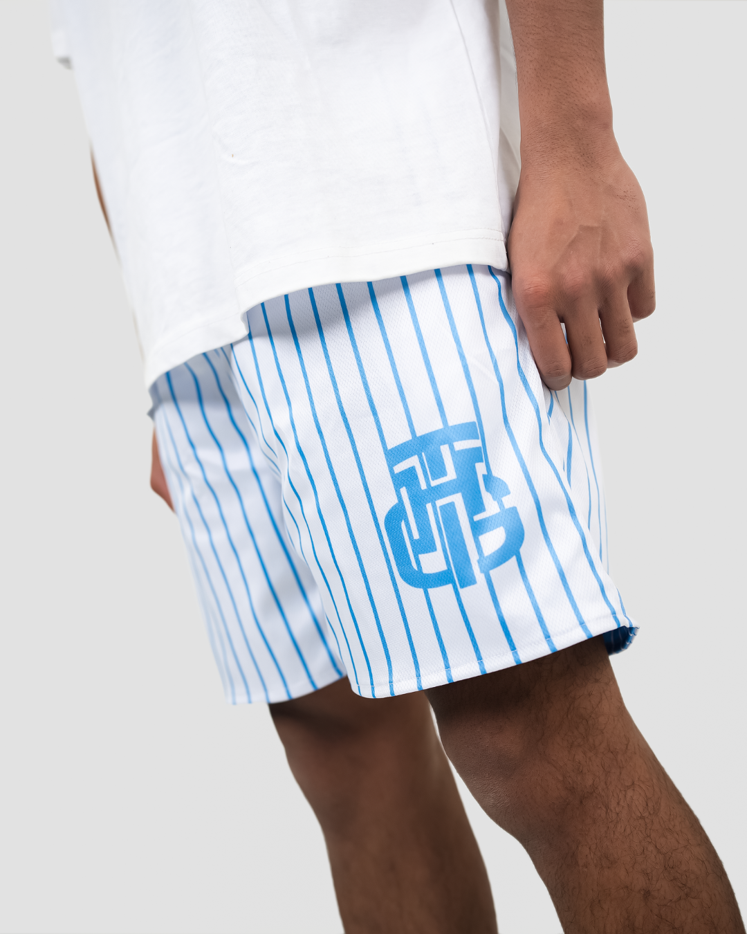 WHITE AND BLUE SHORTS