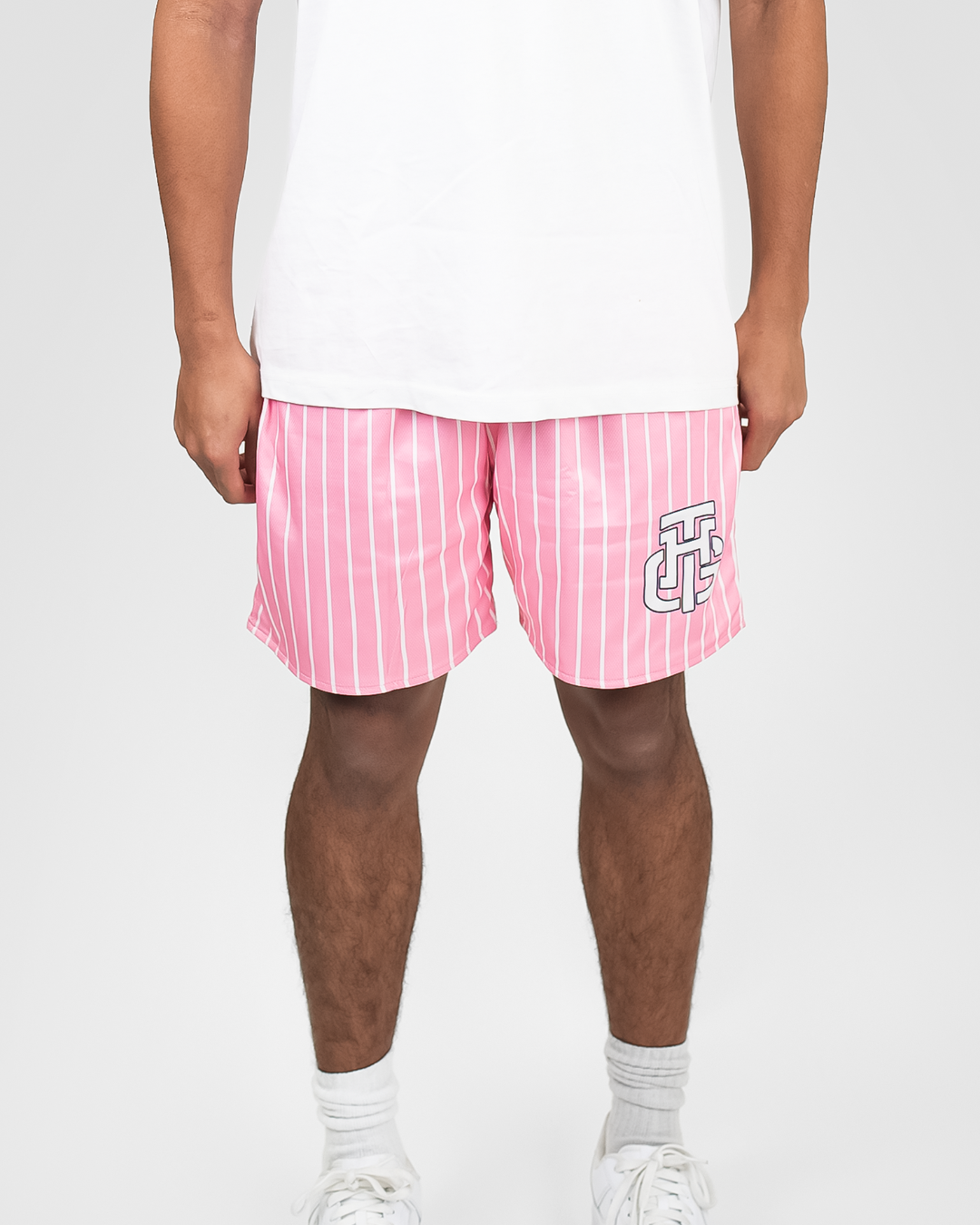 PINK AND WHITE SHORTS