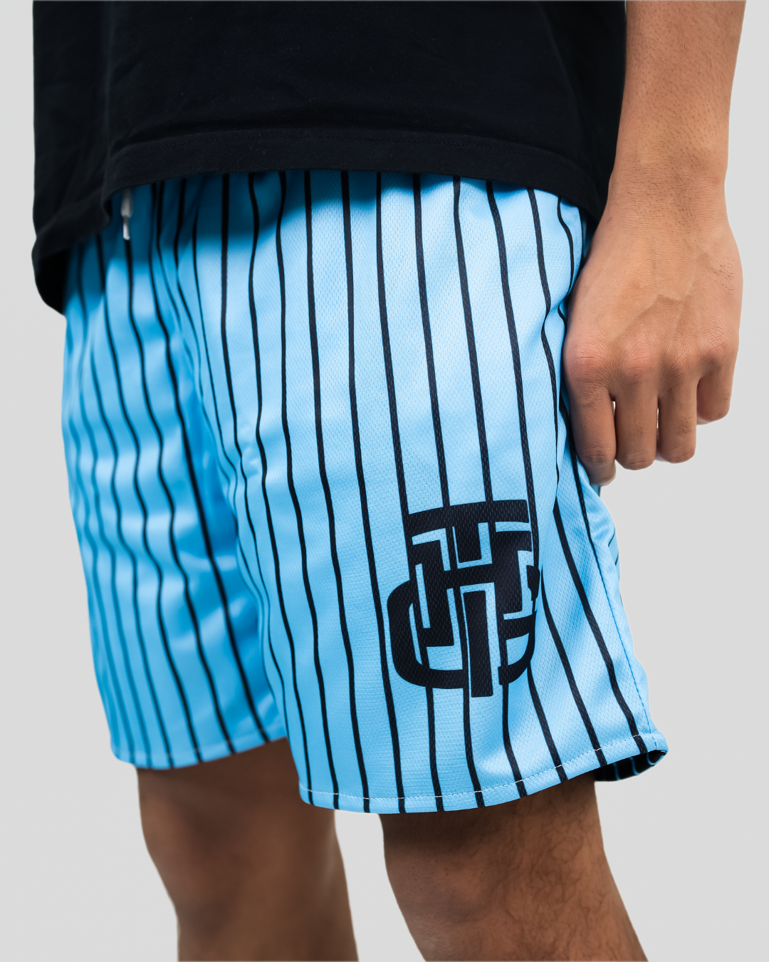 BLUE AND BLACK SHORTS