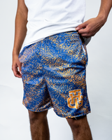 STATIC YELLOW AND BLUE SHORTS