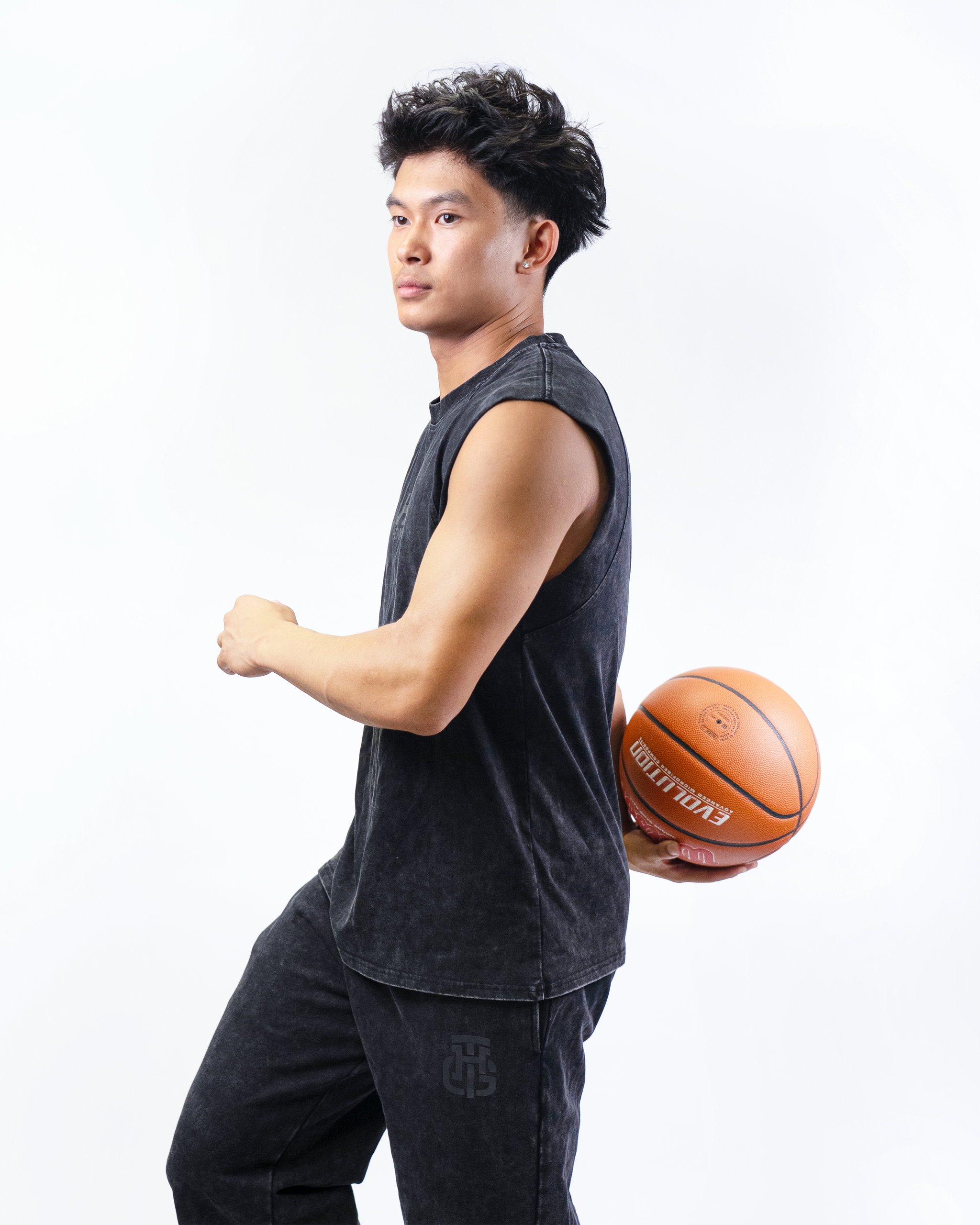 BLACK WASH SLEEVELESS SHIRT