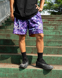 PURPLE AND ORANGE RIVAL SHORTS