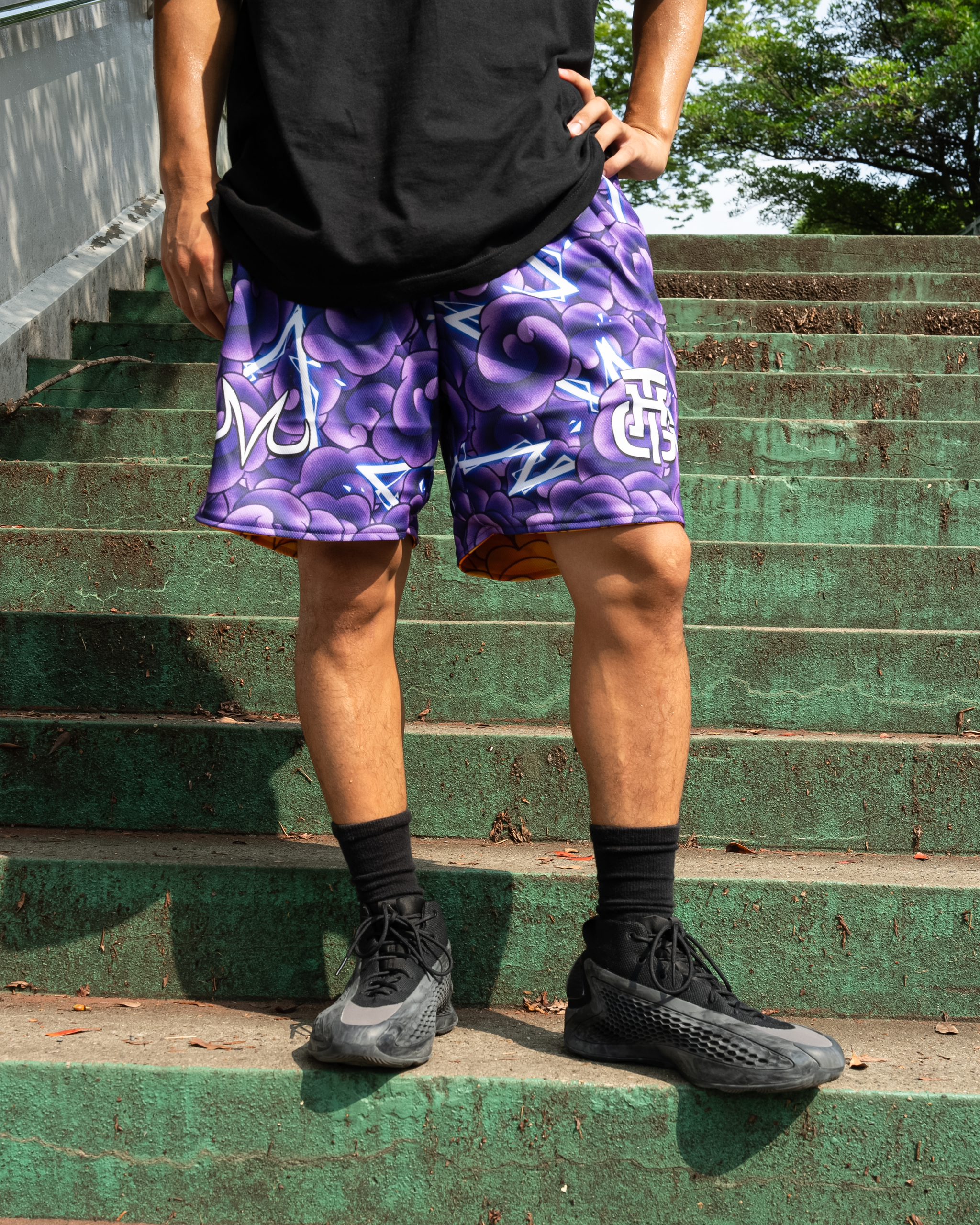 PURPLE AND ORANGE RIVAL SHORTS