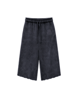 BLACK WASH CROPPED SWEATPANTS