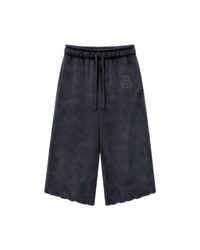 BLACK WASH CROPPED SWEATPANTS