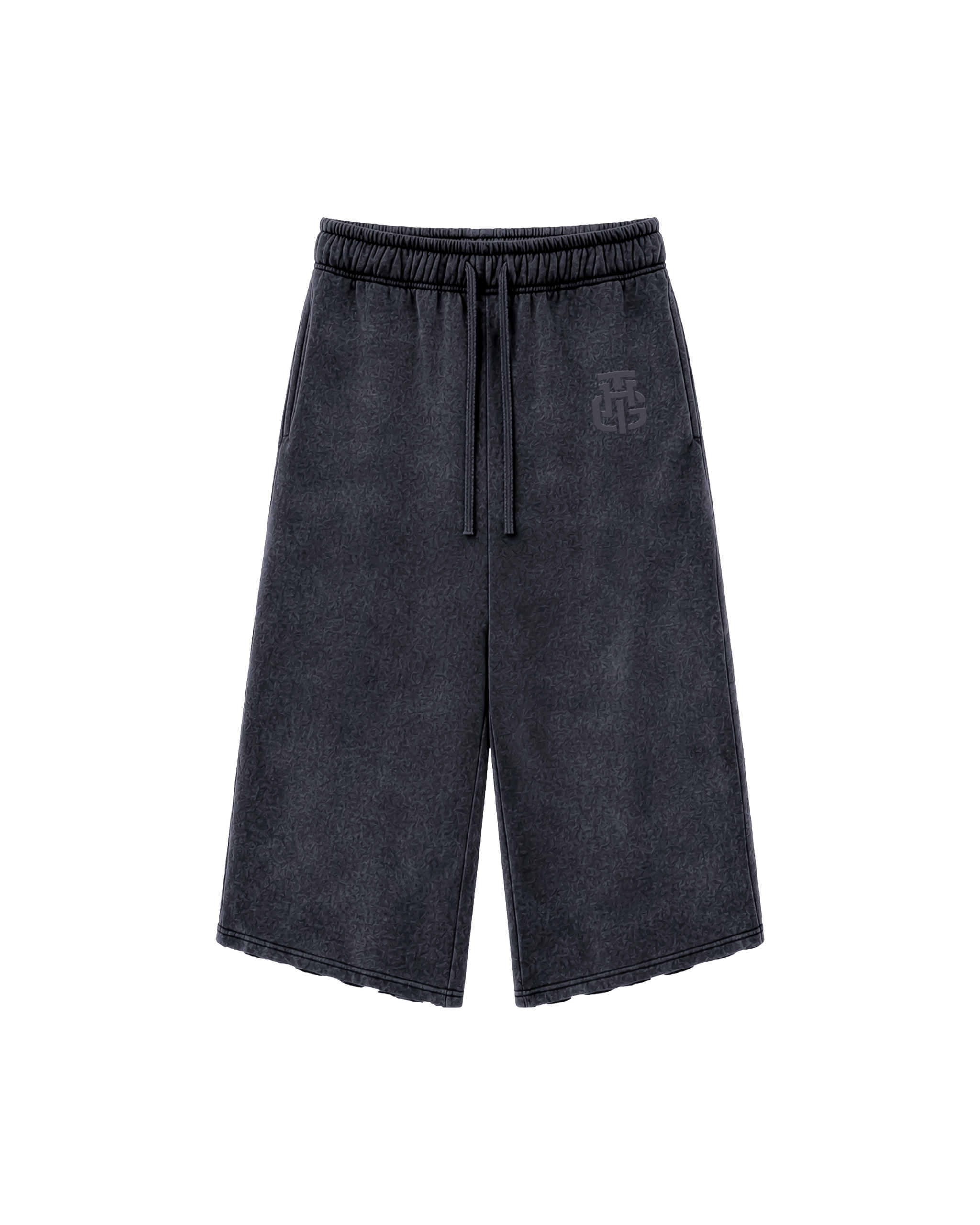 BLACK WASH CROPPED SWEATPANTS