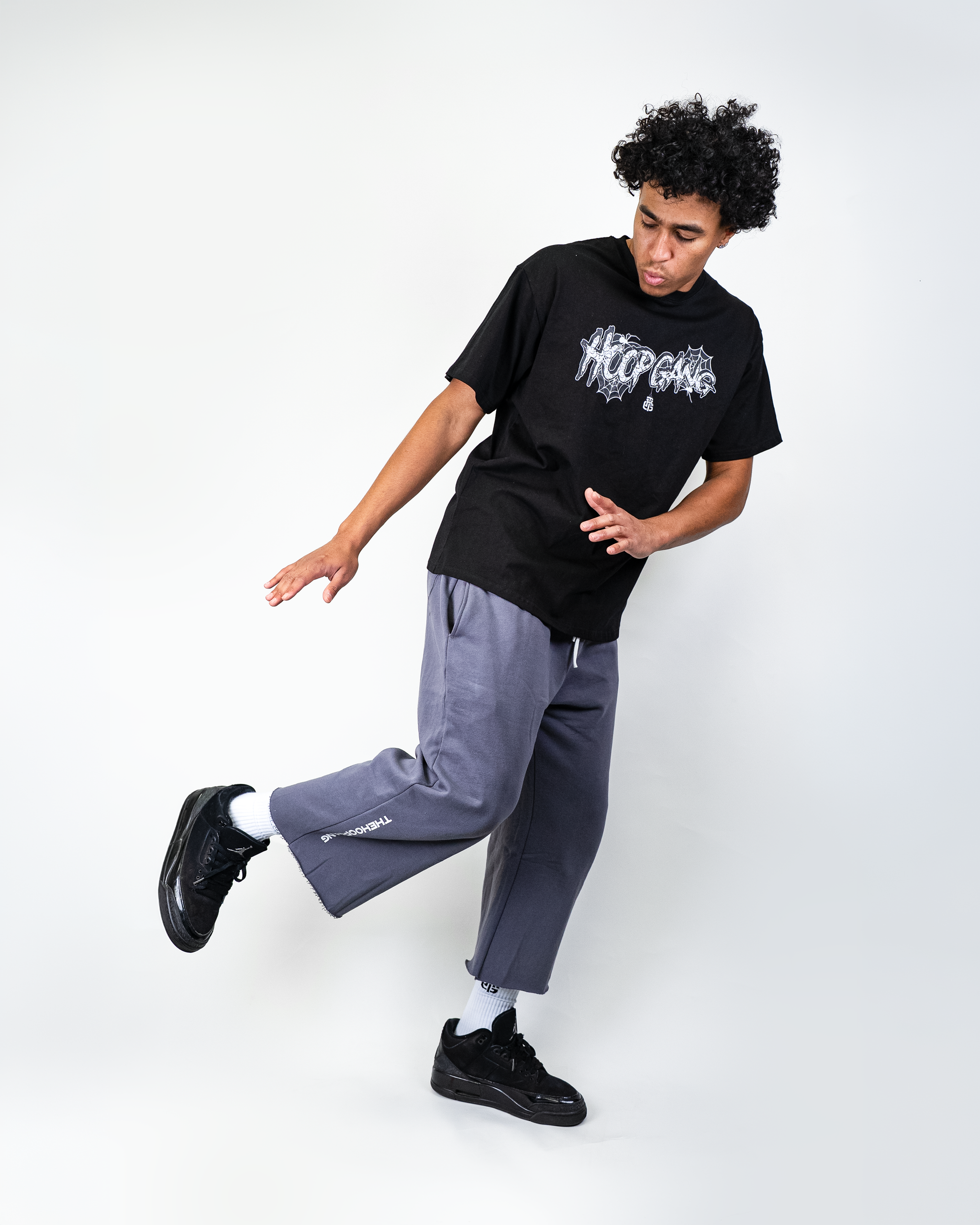 THG DARK GREY CROPPED SWEATPANTS – The Hoop Gang THG DARK GREY CROPPED SWEATPANTS – The Hoop Gang