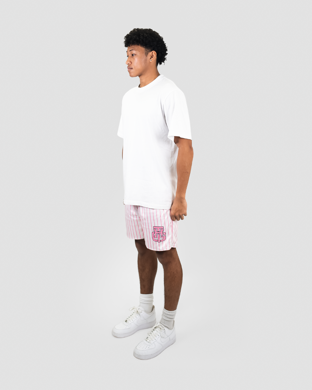 PINK AND WHITE SHORTS