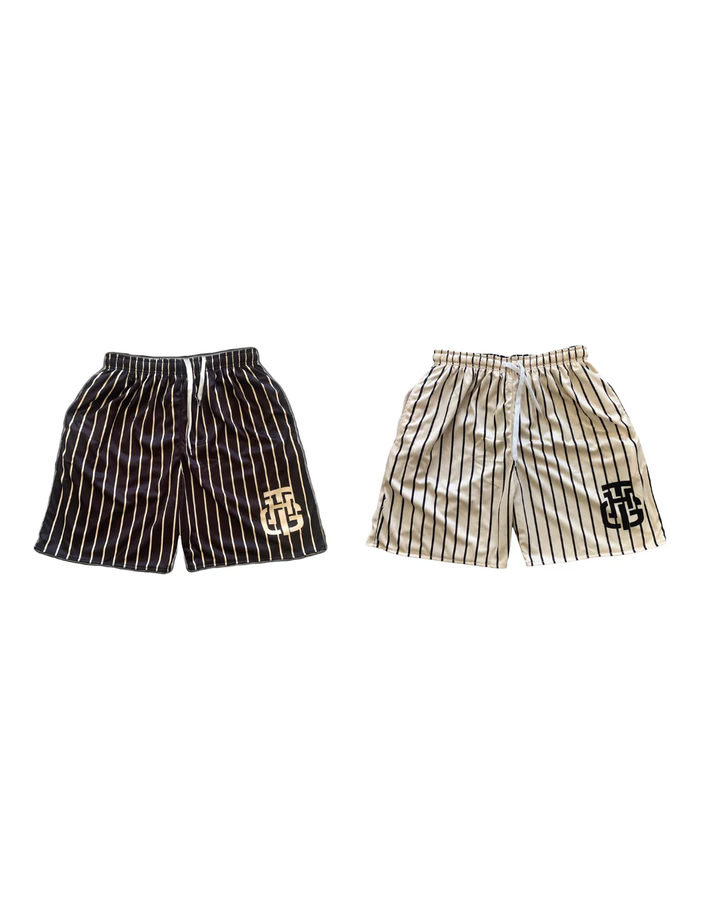 BLACK AND CREAM SHORTS