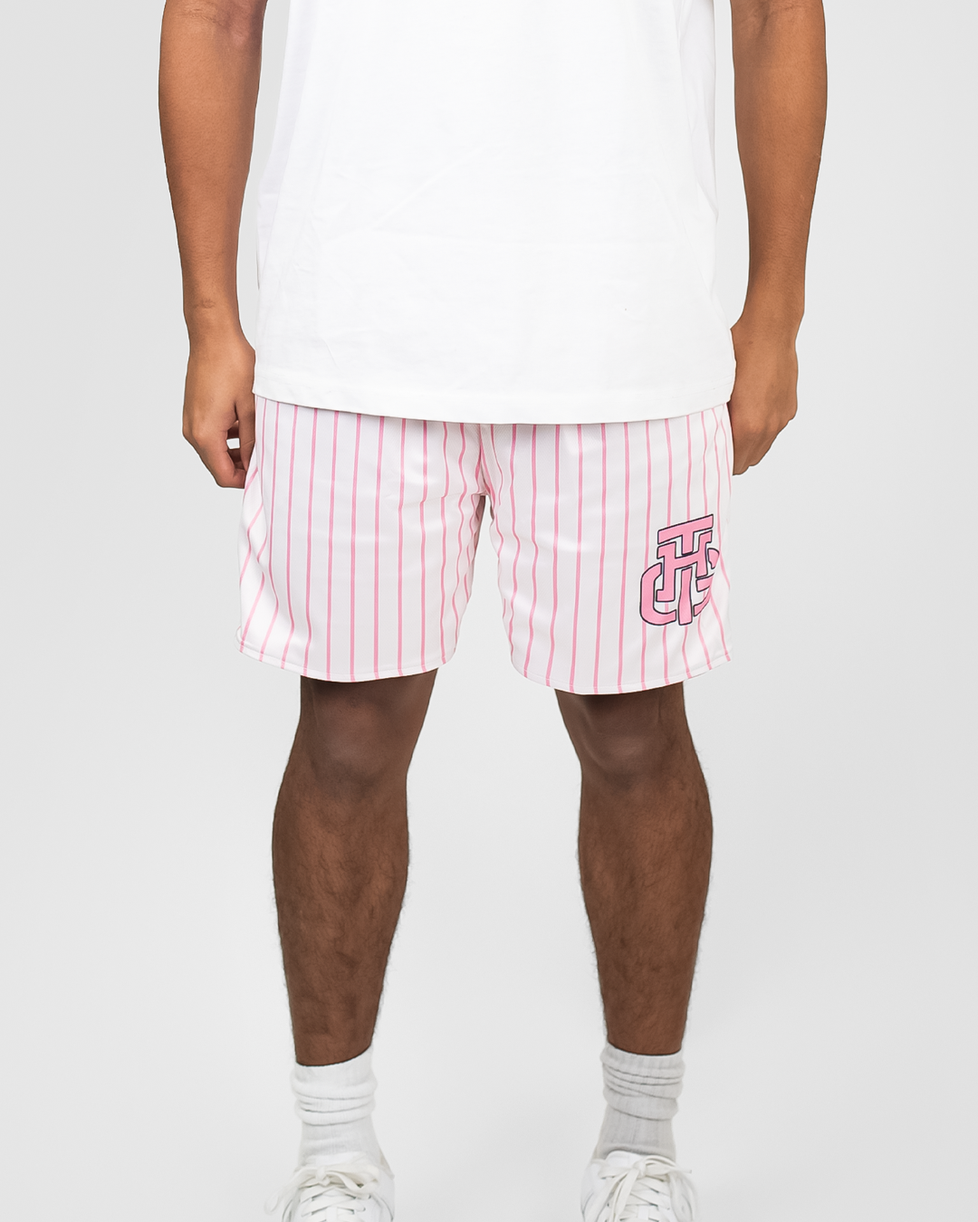 PINK AND WHITE SHORTS