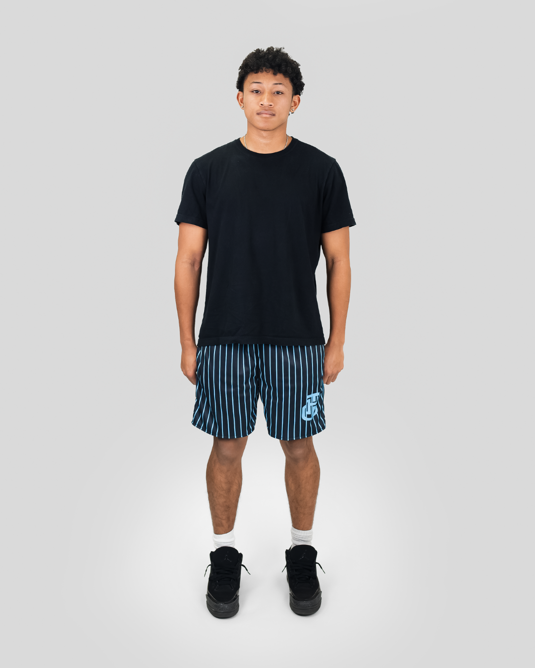 BLUE AND BLACK SHORTS