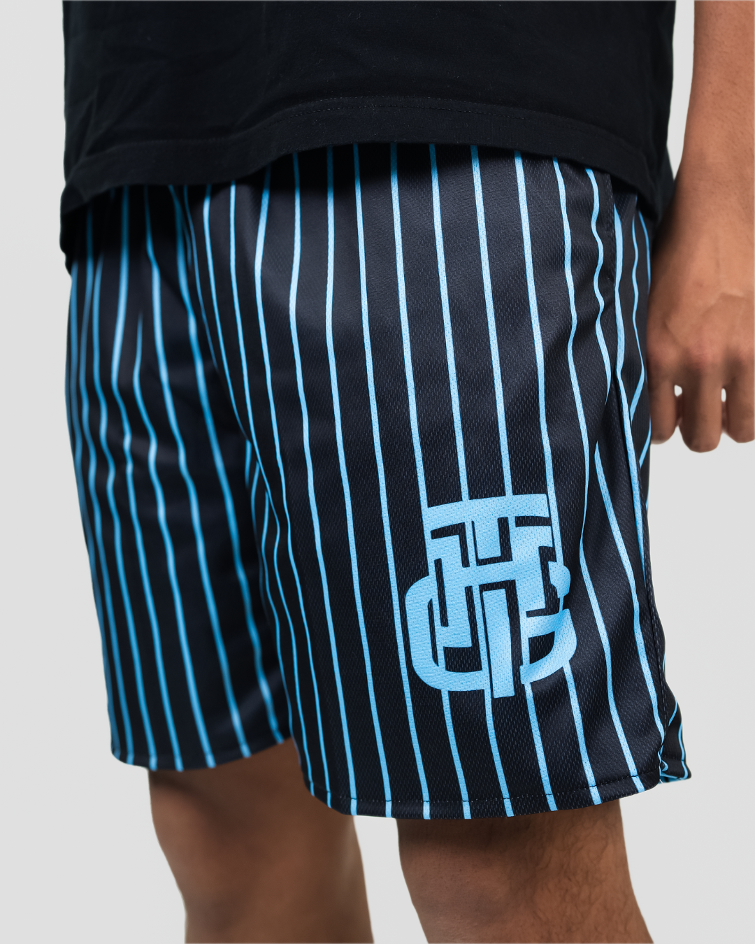 BLUE AND BLACK SHORTS