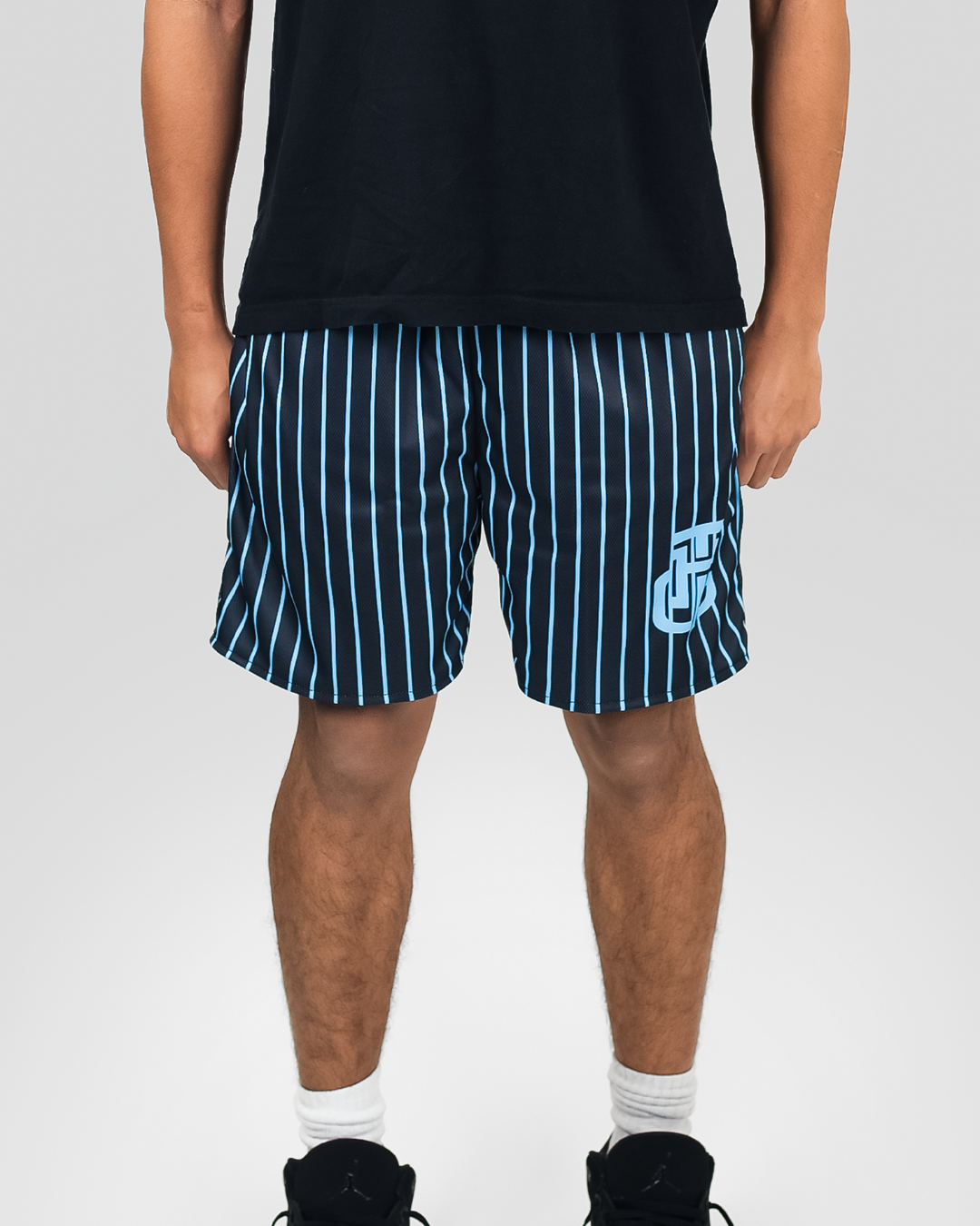 BLUE AND BLACK SHORTS